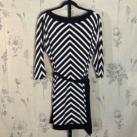 black and white dress with flowers Wedding Floral Long Puff Sleeves 3D DressStyle:Fitted Women's Floral Midi & Size:18P